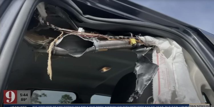 Recalled Ram 1500’s airbag destroys pickup’s roof